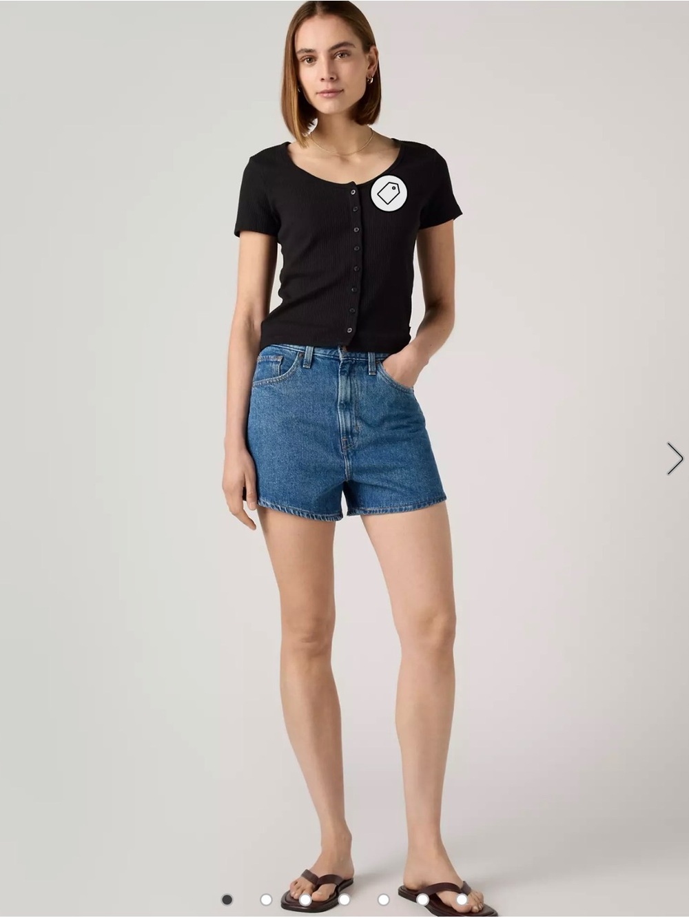 Levi's Blue Denim High Waist Women's Shorts